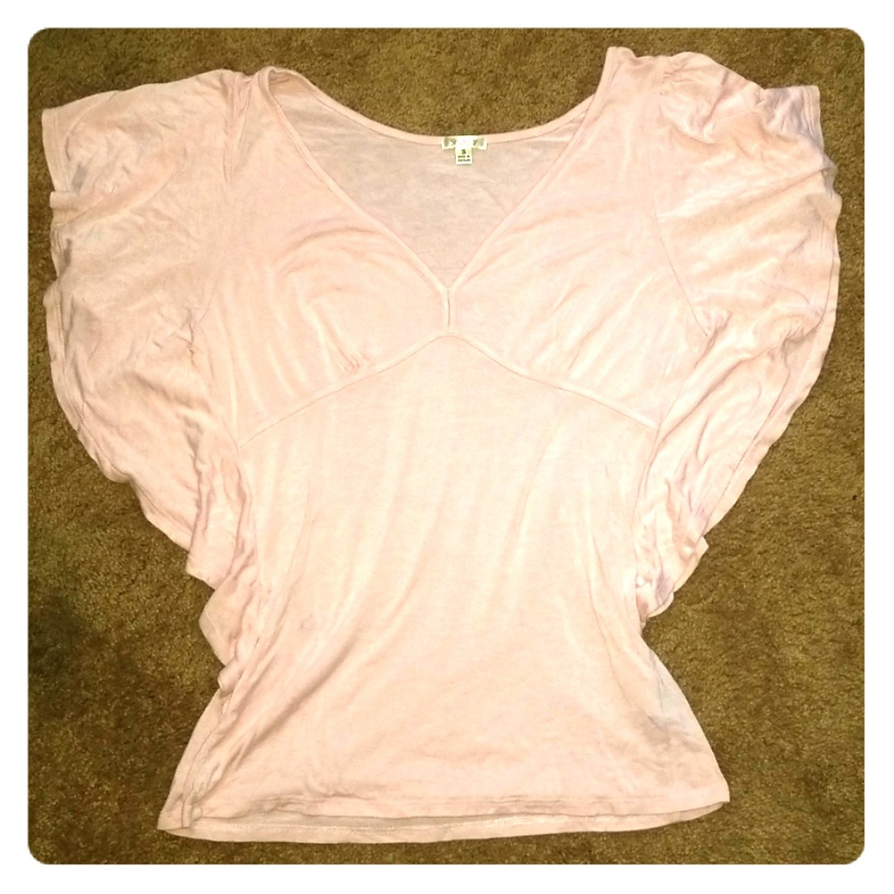 Baby Pink Bat Wing Top